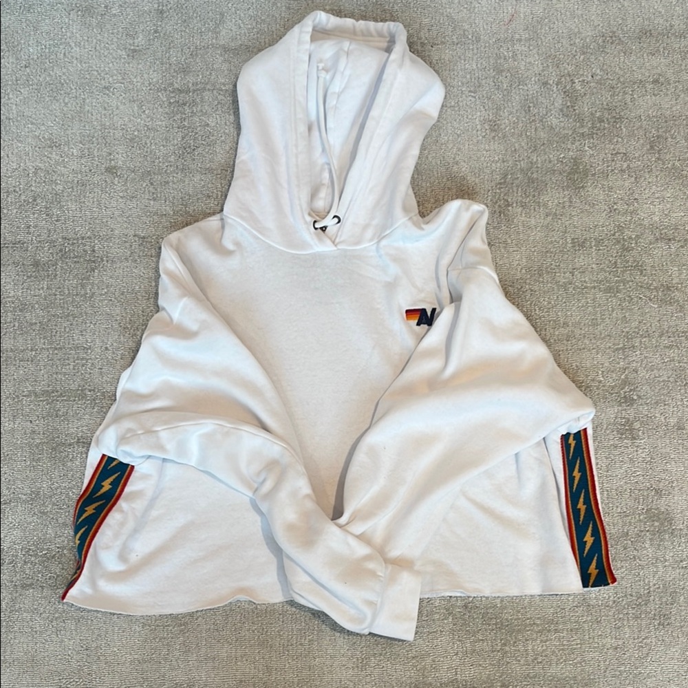 Bolt Stripes White Aviator Nation Hoodie